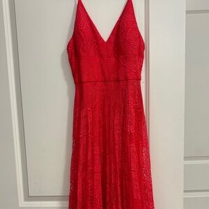 Elegant Red Lace Dress